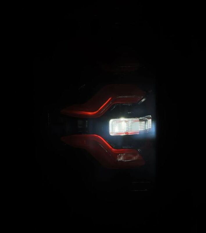AlphaRex 87-96 Ford Bronco/F-150 Luxx-Series LED Tail Lights - Black Red - 658007