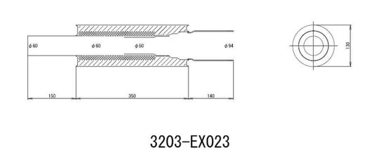 HKS Universal Muffler 2.5 Inlet / 3.7in Outlet (SUS304 NO COATING) - 3203-EX023