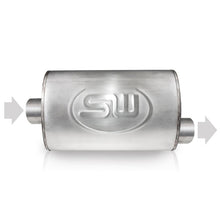 Load image into Gallery viewer, Stainless Works 3in ID CENTER INLET/ 3in OD OFFSET OUTLET 5inX9in - TM5C3C3O