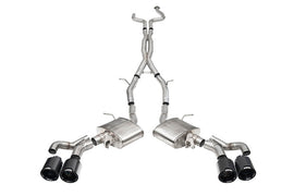 Corsa 2022-25 Caddy CT5 V Blackwing 3in. Cat-Back w/ Act. Exh. - Dbl X-Pipe - Twin 4.5in. BlkCF Tips - 21320CFBLK