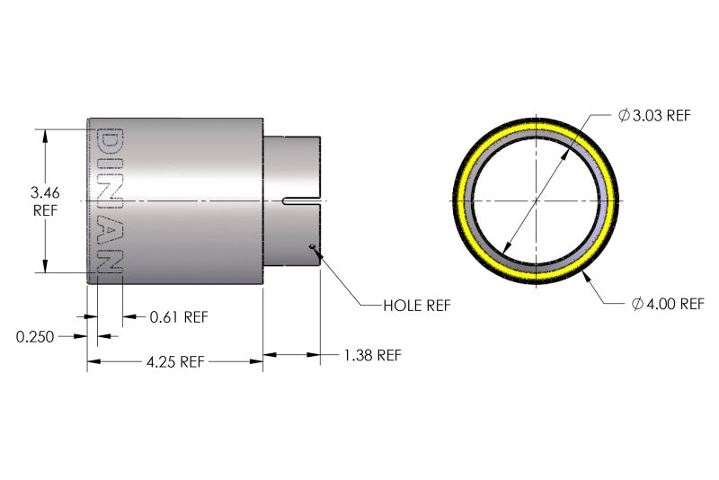 Dinan Double-Walled 4in Clamp-On Exhaust Tip - Polished - 4in Outlet / 3in Inlet - D663-0637-BOX