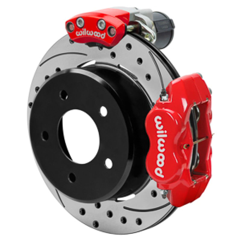 Wilwood 88-98 GM C1500 Rear Electronic Parking Brake Kit Red 12.19in SRP Rotor 3.25in Offset - 140-18043-DR