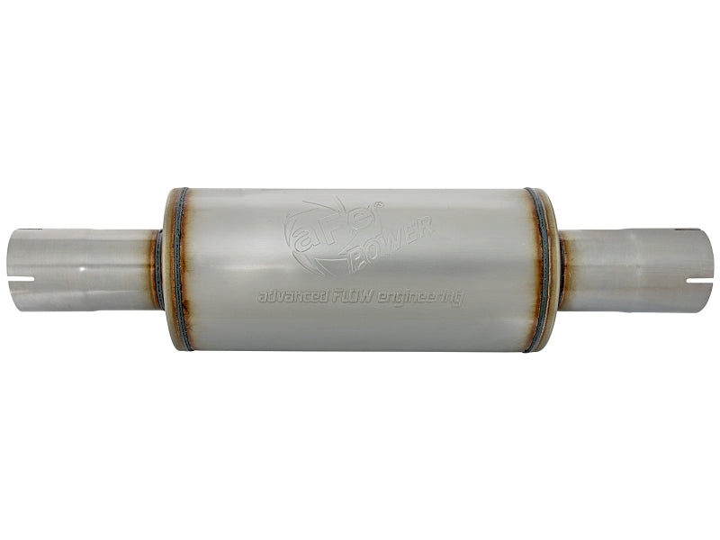 aFe ATLAS Muffler 3-1/2 IN ID Center/Center x 7 IN Dia. X 16 IN L - Round Body - 49M00025