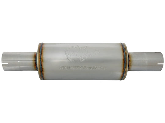 aFe ATLAS Muffler 3-1/2 IN ID Center/Center x 7 IN Dia. X 16 IN L - Round Body - 49M00025