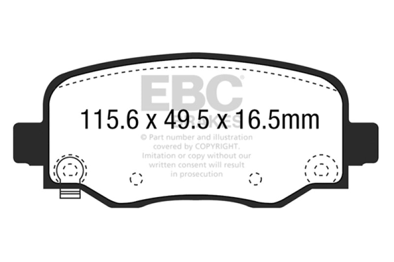 EBC 15+ Chrysler 200 2.4 Yellowstuff Rear Brake Pads - DP43031R