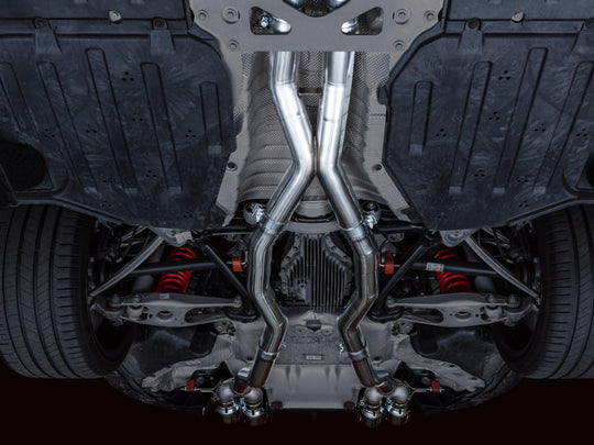 AWE Tuning Track Edition Cat-Back Exhaust for BMW G8X M3/M4 - Chrome Silver Tips - 3020-43482