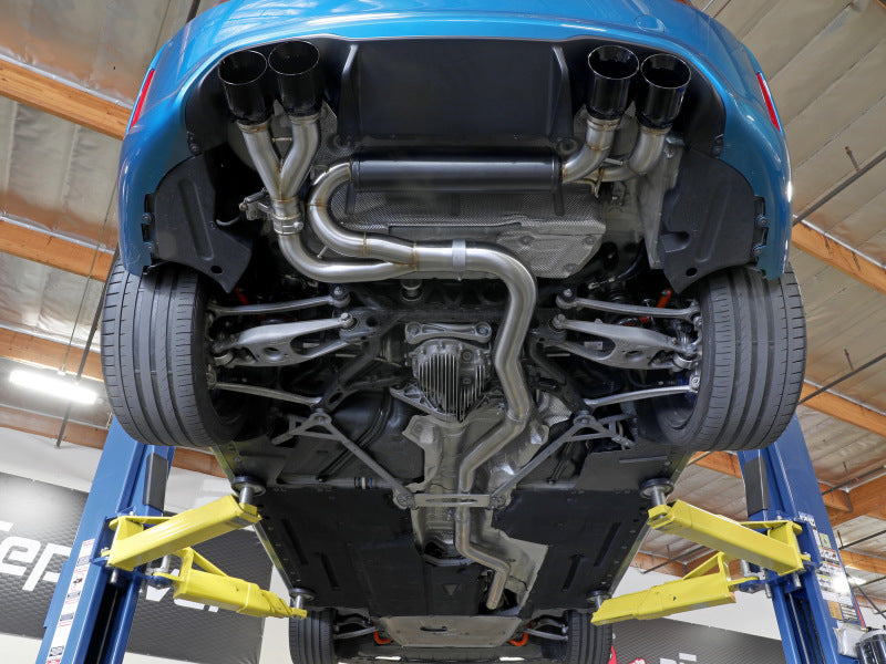 aFe 16-18 BMW M2 L6-3.0L MACH Force-Xp 3in to 2.5in 304 SS Cat-Back Exhaust System-Quad Black Tips - 49-36330-1B