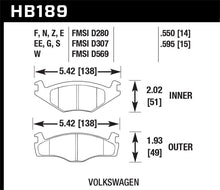 Load image into Gallery viewer, Hawk 91-93 Volkswagen Cabriolet Front ER-1 Brake Pads - HB189D.595