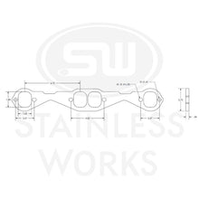 Load image into Gallery viewer, Stainless Works Small Block Chevy Squared Oval Port Header 304SS Exhaust Flanges 1-7/8in Primaries - HFSBCSQ1875
