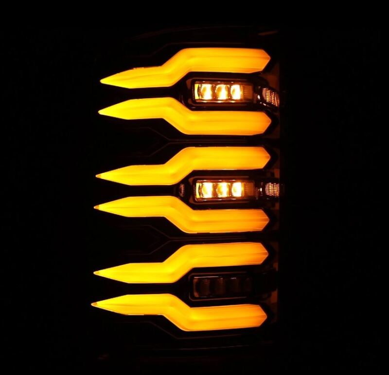 AlphaRex 07-13 GMC Sierra 1500/2500HD/3500HD Luxx Series LED Tail Lights - Alpha Black - 630070