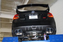 Load image into Gallery viewer, Invidia 15+ Subaru WRX/STI 4Dr Q300 Twin Outlet Rolled Titanium Burnt Quad Tip Cat-Back Exhaust - HS15STIG3T