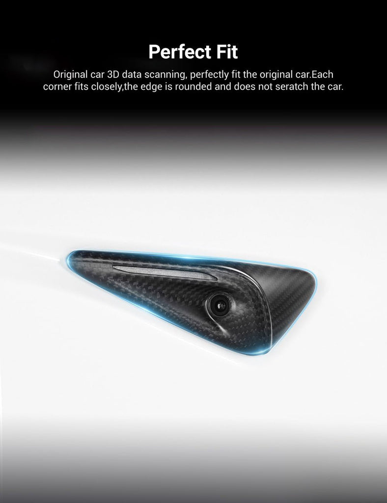 Full Side Camera Covers for Tesla Model 3 / Y - Carbon Fiber Exterior Mods