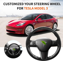 Load image into Gallery viewer, Genuine Leather Steering Wheel Cover for Tesla Model 3 / Model Y