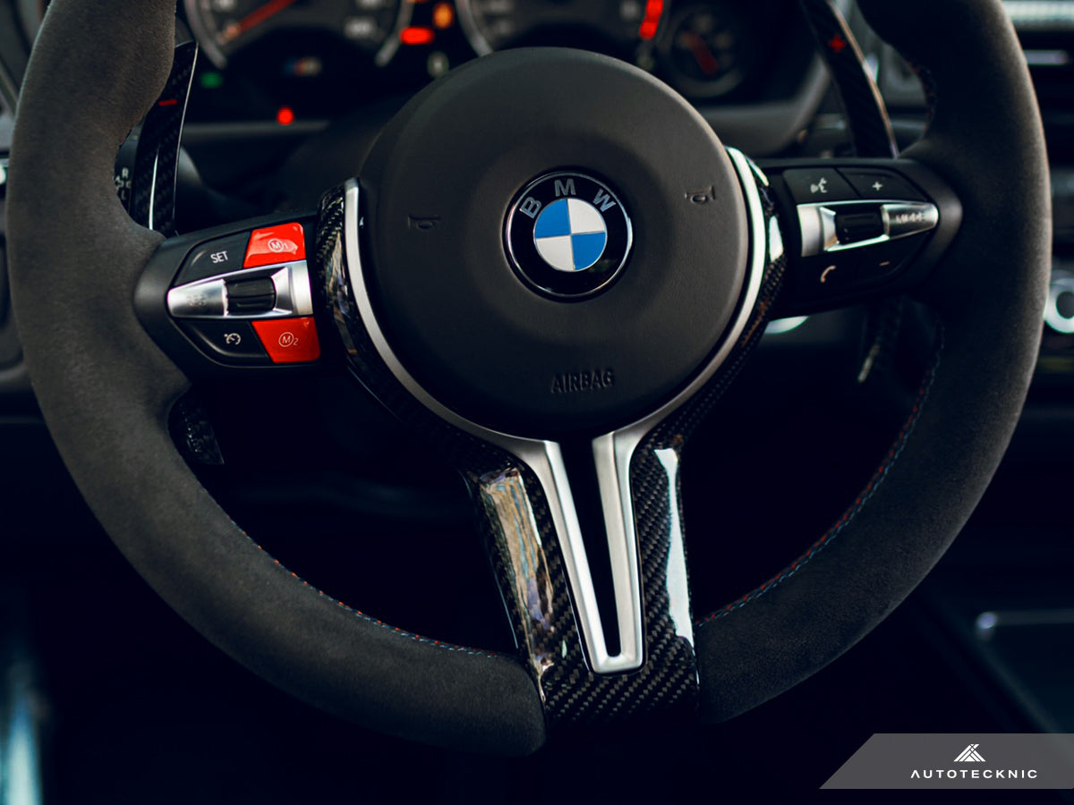 AutoTecknic Carbon Fiber Steering Wheel Trim Cover - BMW F-Chassis M Vehicles