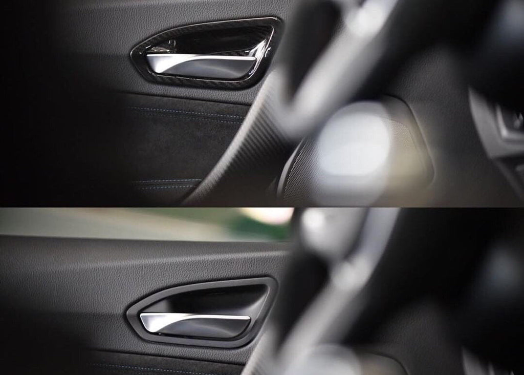 AutoTecknic Dry Carbon Interior Door Handle Trim Set - BMW F87 M2 | F22 2-Series | F20 1-Series