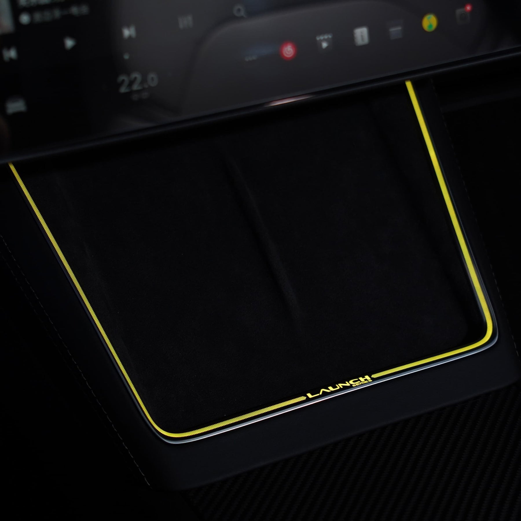 Laser-Carved Ambient Light for Model Y Juniper / YL Wireless Charging Port | TESERY