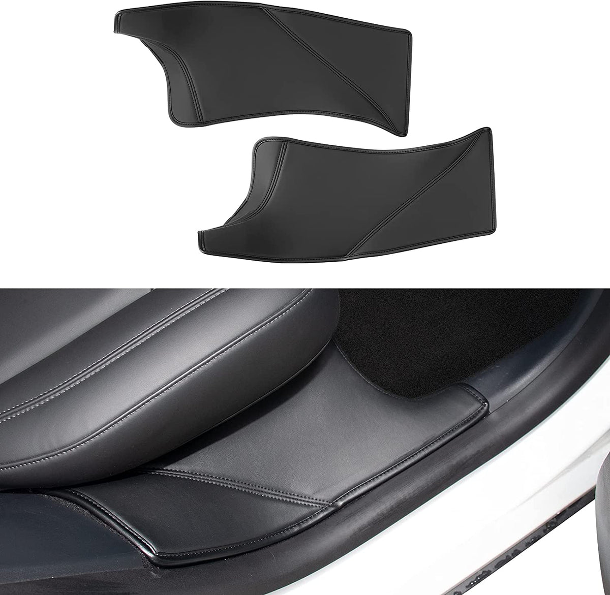 Leather Rear Door Sill Protector for Tesla Model Y 2020-2025.03
