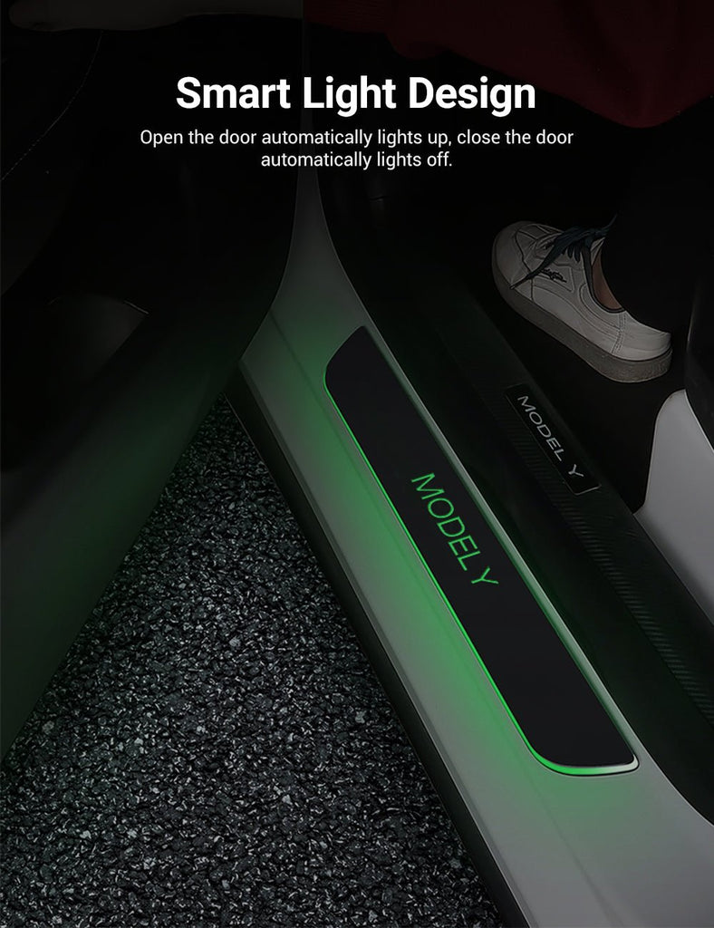 LED Colorful Lights Illuminated Door Sills for Tesla Model Y/3/S/X
