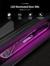 Load image into Gallery viewer, LED Colorful Lights Illuminated Door Sills for Tesla Model Y/3/S/X