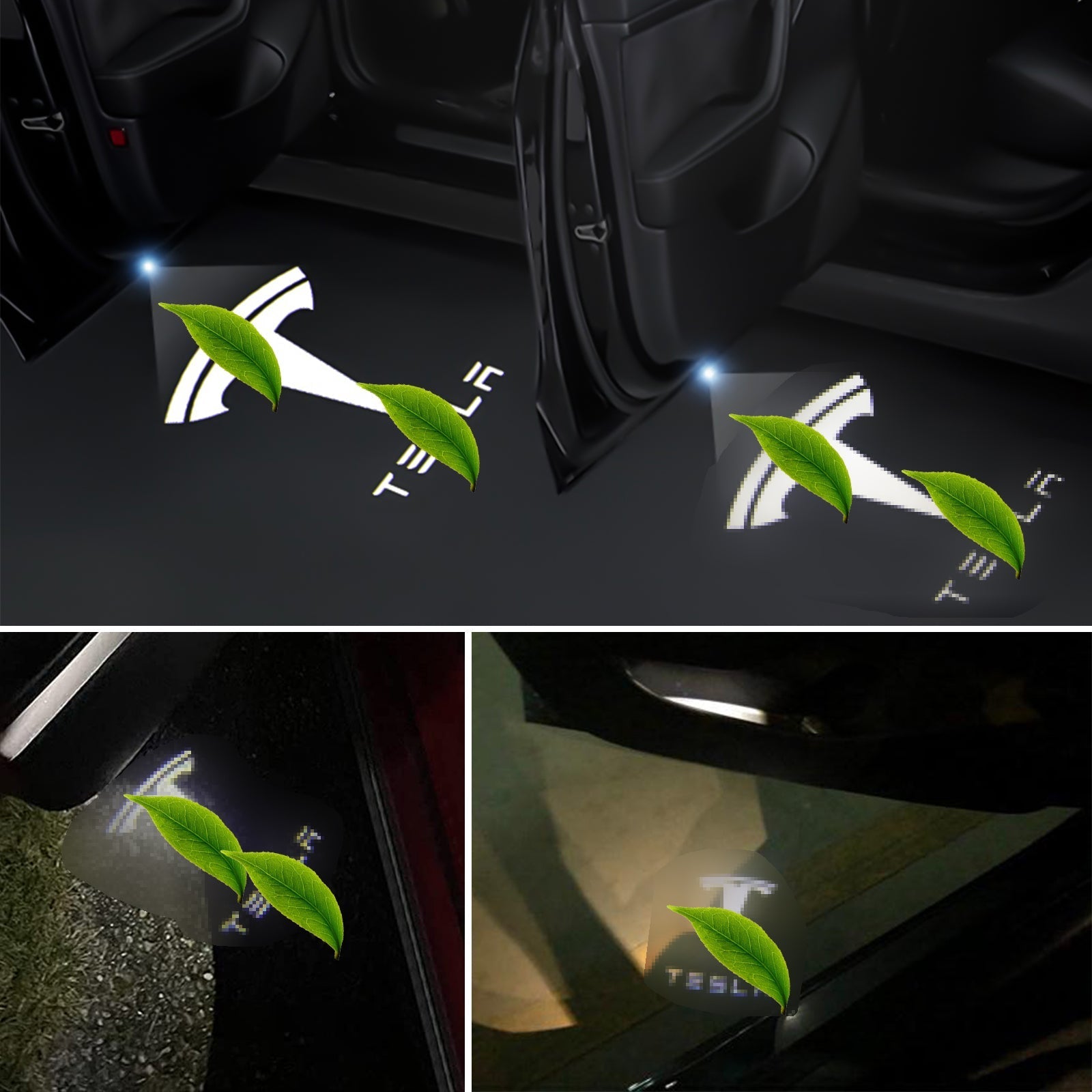 LED Logo Tesla Puddle Lights for Model 3/Y/S/X | TESERY