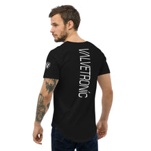 Load image into Gallery viewer, Valvetronic Men&#39;s Curved Hem T-Shirt white text