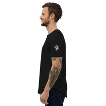 Load image into Gallery viewer, Valvetronic Men&#39;s Curved Hem T-Shirt white text