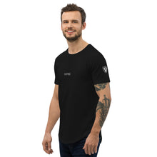 Load image into Gallery viewer, Valvetronic Men&#39;s Curved Hem T-Shirt white text