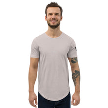 Load image into Gallery viewer, Valvetronic Men&#39;s Curved Hem T-Shirt white text