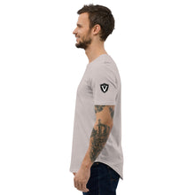 Load image into Gallery viewer, Valvetronic Men&#39;s Curved Hem T-Shirt white text