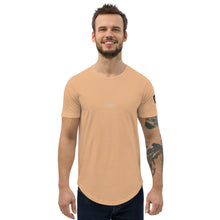 Load image into Gallery viewer, Valvetronic Men&#39;s Curved Hem T-Shirt white text