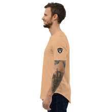 Load image into Gallery viewer, Valvetronic Men&#39;s Curved Hem T-Shirt white text