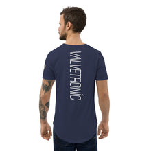 Load image into Gallery viewer, Valvetronic Men&#39;s Curved Hem T-Shirt white text
