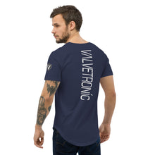 Load image into Gallery viewer, Valvetronic Men&#39;s Curved Hem T-Shirt white text