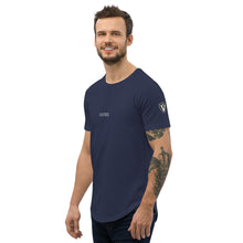 Load image into Gallery viewer, Valvetronic Men&#39;s Curved Hem T-Shirt white text