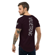 Load image into Gallery viewer, Valvetronic Men&#39;s Curved Hem T-Shirt white text