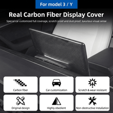 Load image into Gallery viewer, Model 3 / Y Display Cover - Dry Carbon Fiber Interior Mods