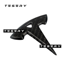 Load image into Gallery viewer, Model 3 / Y Steering Wheel Logo Cover - Carbon Fiber Interior Mods