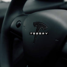 Load image into Gallery viewer, Model 3 / Y Steering Wheel Logo Cover - Carbon Fiber Interior Mods