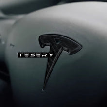 Load image into Gallery viewer, Model 3 / Y Steering Wheel Logo Cover - Carbon Fiber Interior Mods