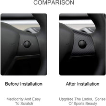 Load image into Gallery viewer, Model 3 / Y Steering Wheel Middle Trim Cover - Carbon Fiber Interior Mods