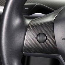 Load image into Gallery viewer, Model 3 / Y Steering Wheel Middle Trim Cover - Carbon Fiber Interior Mods