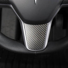 Load image into Gallery viewer, Model 3 / Y Steering Wheel Middle Trim Cover - Carbon Fiber Interior Mods