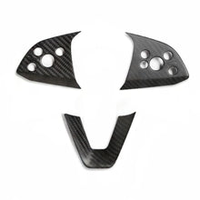 Load image into Gallery viewer, Model 3 / Y Steering Wheel Middle Trim Cover - Carbon Fiber Interior Mods