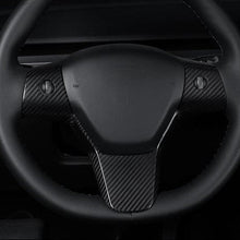 Load image into Gallery viewer, Model 3 / Y Steering Wheel Patch - Carbon Fiber Interior Mods
