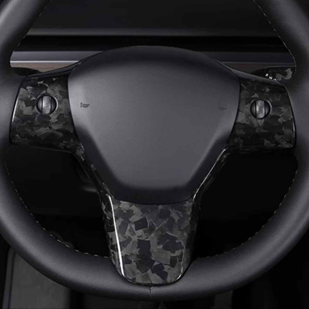 Model 3 / Y Steering Wheel Patch - Carbon Fiber Interior Mods