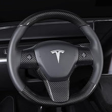 Load image into Gallery viewer, Model 3 / Y Steering Wheel Patch - Carbon Fiber Interior Mods