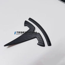 Load image into Gallery viewer, Model 3 / Y T Logo Overlay Front &amp; Rear - Real Carbon Fiber Exterior