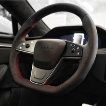 Load image into Gallery viewer, TESERY Touch Horn Plaid Round Steering Wheel Replacement for Tesla Model S / X 2021-2023