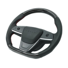 Load image into Gallery viewer, TESERY Touch Horn Plaid Round Steering Wheel Replacement for Tesla Model S / X 2021-2023