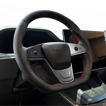 Load image into Gallery viewer, TESERY Touch Horn Plaid Round Steering Wheel Replacement for Tesla Model S / X 2021-2023